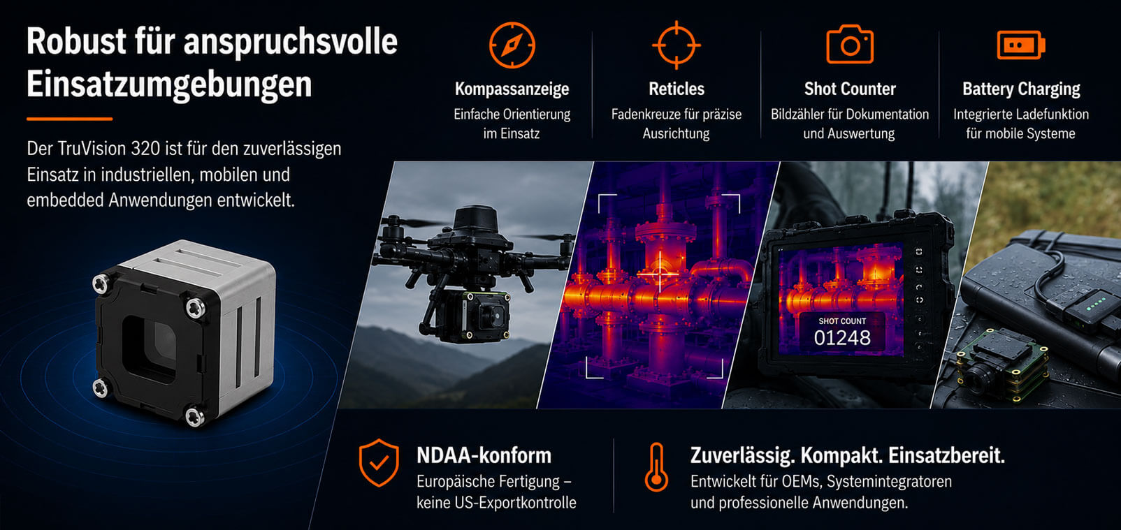 Erglon TruVision-320 Wärmebildkamera-Modul für industrielle OEM-Anwendungen
