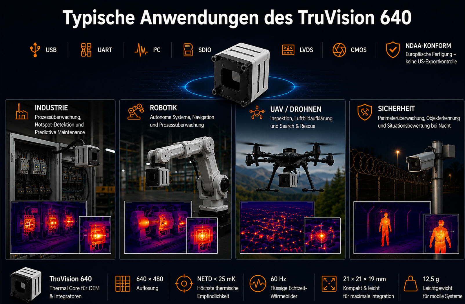 Anwendungen des Erglon TruVision-640 Kits in UAVs, Embedded-Systemen und thermischer Überwachung